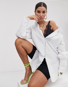 Платье-рубашка свободного кроя Public Desire X Lissy - Roddy-Белый