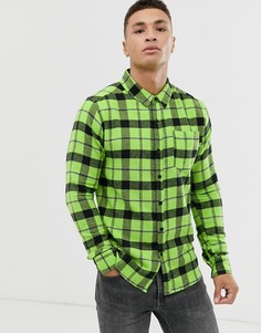 Рубашка в клетку лаймового цвета Soul Star-Зеленый