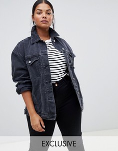 Черная выбеленная джинсовая куртка ASOS DESIGN Curve-Черный