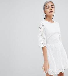 Платье с вышивкой ришелье Parisian Petite-Белый