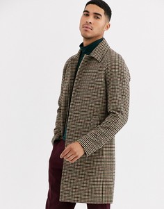 Коричневое пальто в клетку Gianni Feraud Premium-Коричневый