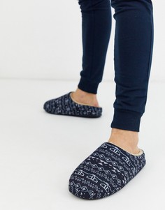 Слиперы с узором Фэйр-Айл New Look-Темно-синий