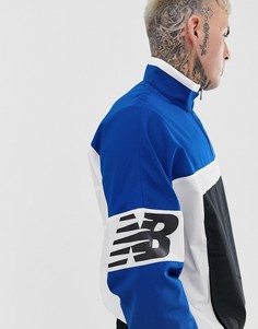 Синяя ветровка колор блок New Balance-Синий