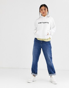 Белое худи с большим логотипом Carhartt WIP-Белый