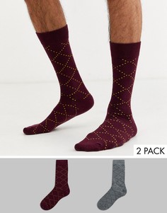 2 пары носков с ромбовидным принтом Selected Homme-Мульти