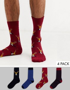 Новогодние носки в подарочной упаковке Selected Homme-Мульти