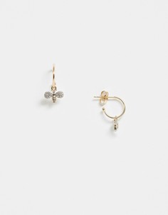 Золотистые миниатюрные серьги-кольца Nylon-Золотой