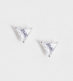 Эксклюзивные серебряные серьги-гвоздики с треугольными кристаллами Kingsley Ryan-Серебряный