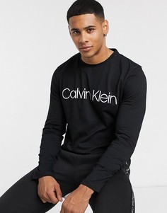 Лонгслив с логотипом Calvin Klein-Черный