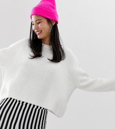 Белый фактурный джемпер с круглым вырезом Monki