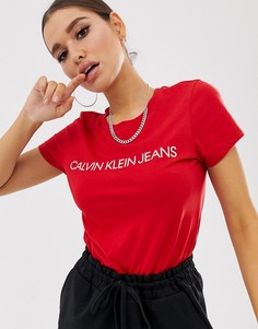 Футболка с логотипом Calvin Klein Jeans-Красный