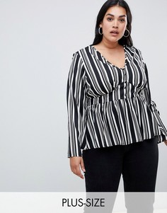 Блузка в полоску Influence Plus-Черный