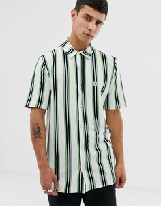 Рубашка в полоску с короткими рукавами Le Breve-Зеленый