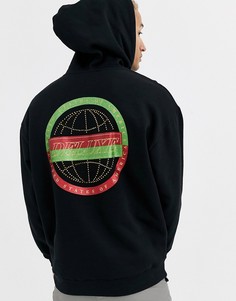 Черный oversize-худи с принтом на спине ASOS DESIGN