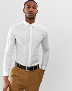 Белая приталенная поплиновая рубашка Farah Swinton-Белый