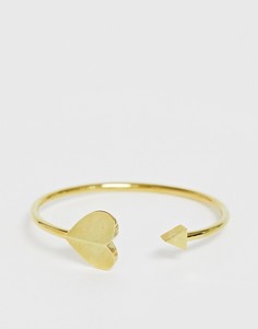 Золотистый браслет-манжета с отделкой в виде сердца Kate Spade-Золотой