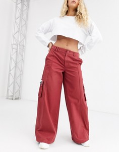 Спортивные брюки с карманами-карго adidas Originals-Красный