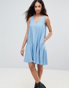 Свободное платье из шамбре FRNCH-Синий