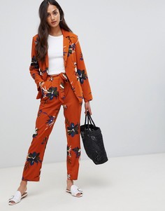Широкие брюки с цветочным принтом Parisian-Оранжевый