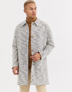 Серое фактурное пальто Hermano-Серый