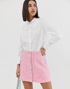Рубашка с круглым воротником и отделкой Neon Rose-Белый