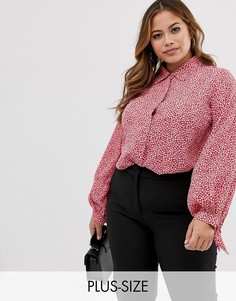 Рубашка с завязками на рукавах Fashion Union Plus-Розовый