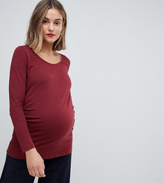 Бордовый лонгслив New Look Maternity-Светло-коричневый