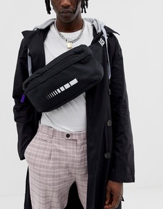 Черная сумка-кошелек на пояс с ремешком через плечо ASOS DESIGN-Черный