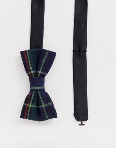 Темно-синий галстук-бабочка в клетку тартан Twisted Tailor