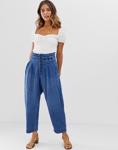 Хлопковые брюки Free People-Синий