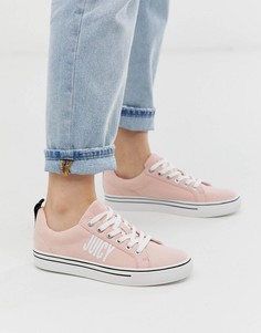 Розовые кроссовки со шнуровкой и логотипом Juicy Couture-Розовый