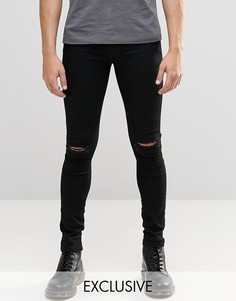 Черные облегающие джинсы с разрезами на коленях Brooklyn Supply Co Hunter-Черный