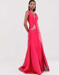 Декорированное платье макси Jovani-Розовый