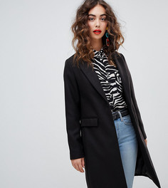 Черное приталенное пальто New Look-Черный