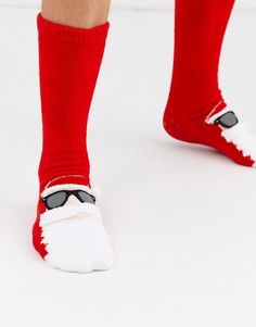 Носки-слиперы с изображением Санта-Клауса ASOS DESIGN-Мульти