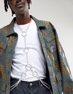 Серебристая сбруя-бандаж ASOS DESIGN-Серебряный
