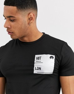 Черная футболка со светоотражающим принтом HIIT-Черный