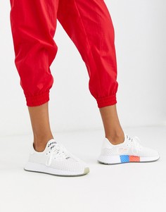 Бело-черные кроссовки adidas Originals Deerupt-Белый