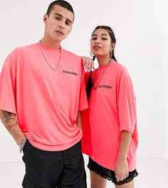 Oversize-футболка с принтом COLLUSION unisex-Розовый