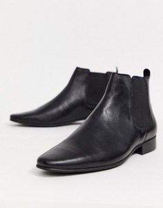 Черные кожаные ботинки челси Kurt Geiger-Черный