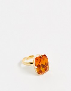 Кольцо с камнем Krystal London-Золотой