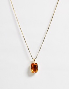 Ожерелье с подвеской-камнем Krystal London-Золотой