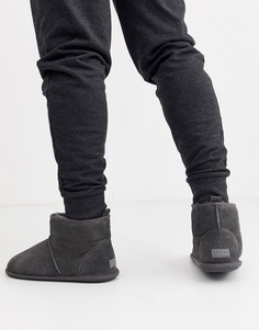 Серые замшевые ботинки-слиперы Just Sheepskin-Серый