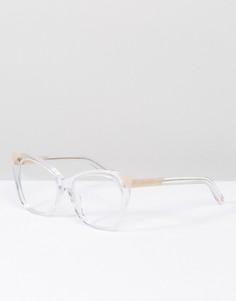 Круглые очки с прозрачными стеклами и оправой Pared-Очистить