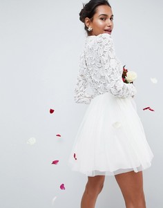 Платье мини из тюля ASOS EDITION Wedding-Кремовый