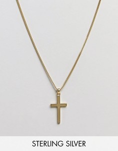 Серебряное ожерелье с крестом и покрытием 14-каратным золотом Serge DeNimes-Золотой