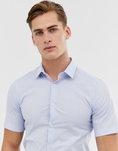 Рубашка из эластичного поплина с короткими рукавами French Connection-Синий