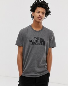 Серая меланжевая футболка с принтом The North Face-Серый