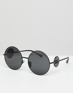 Круглые солнцезащитные очки Dolce & Gabbana-Черный