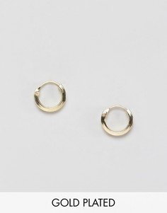Позолоченные серебряные серьги-кольца Kingsley Ryan-Золотой